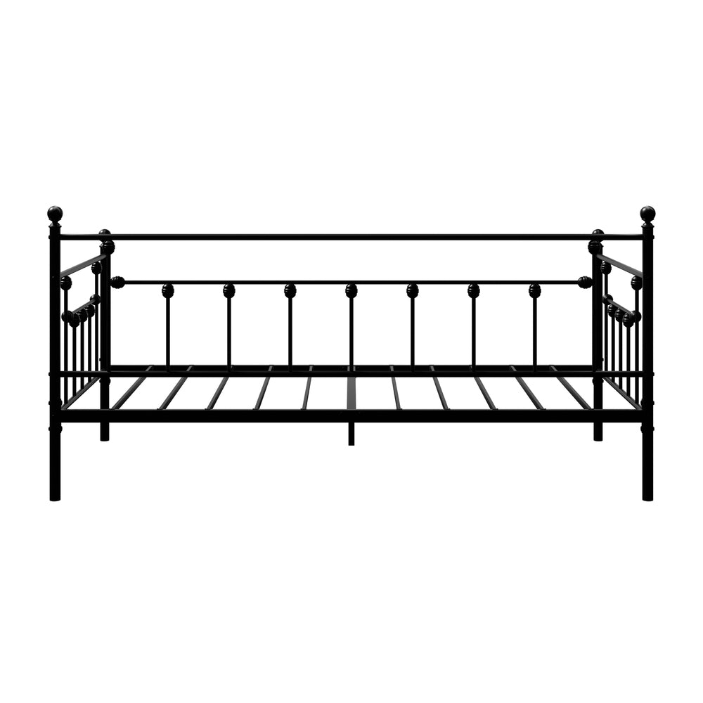 Metal Daybed Frame Single Size Steel Slat Sofa Bed