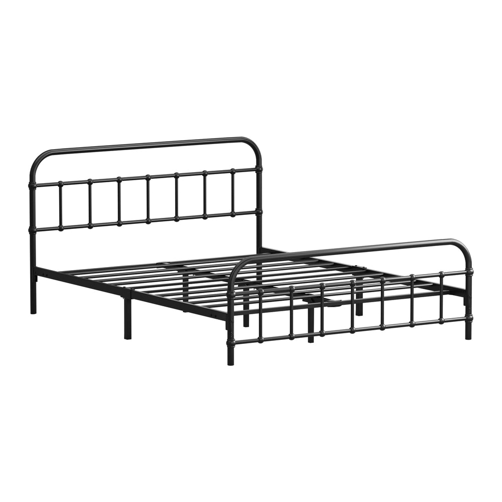 Double Metal Bed Frame Black Platform Base | Simpledeals