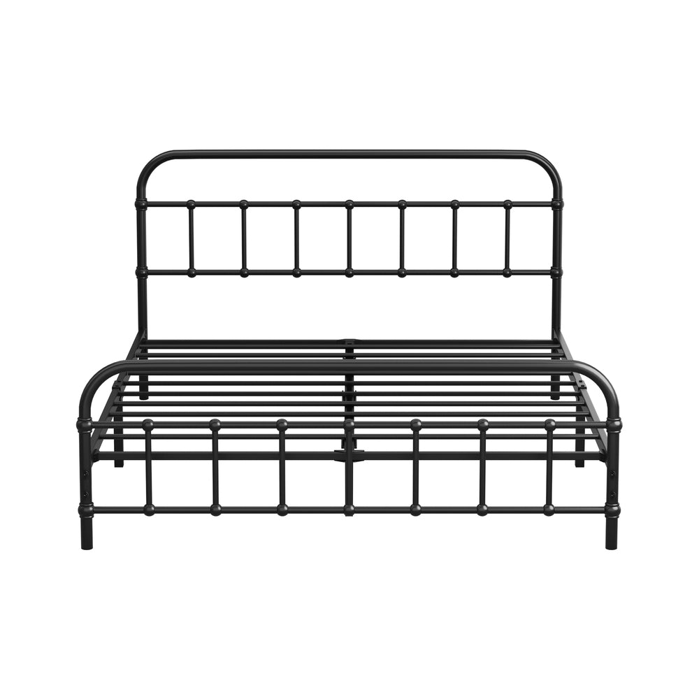 Double Metal Bed Frame Black Platform Base | Simpledeals
