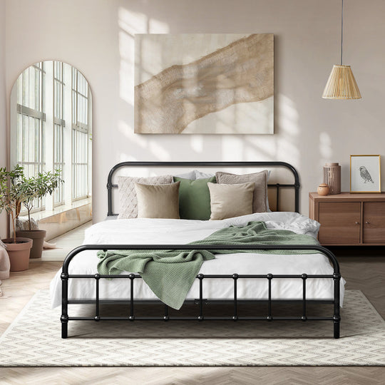 Black Metal Double Bed Frame