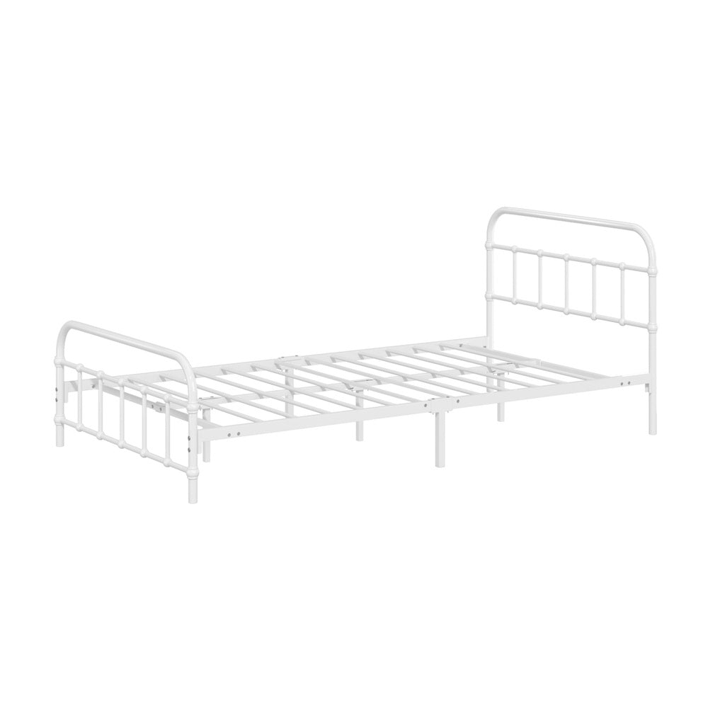 King Single Metal Bed Frame White Platform | Simpledeals