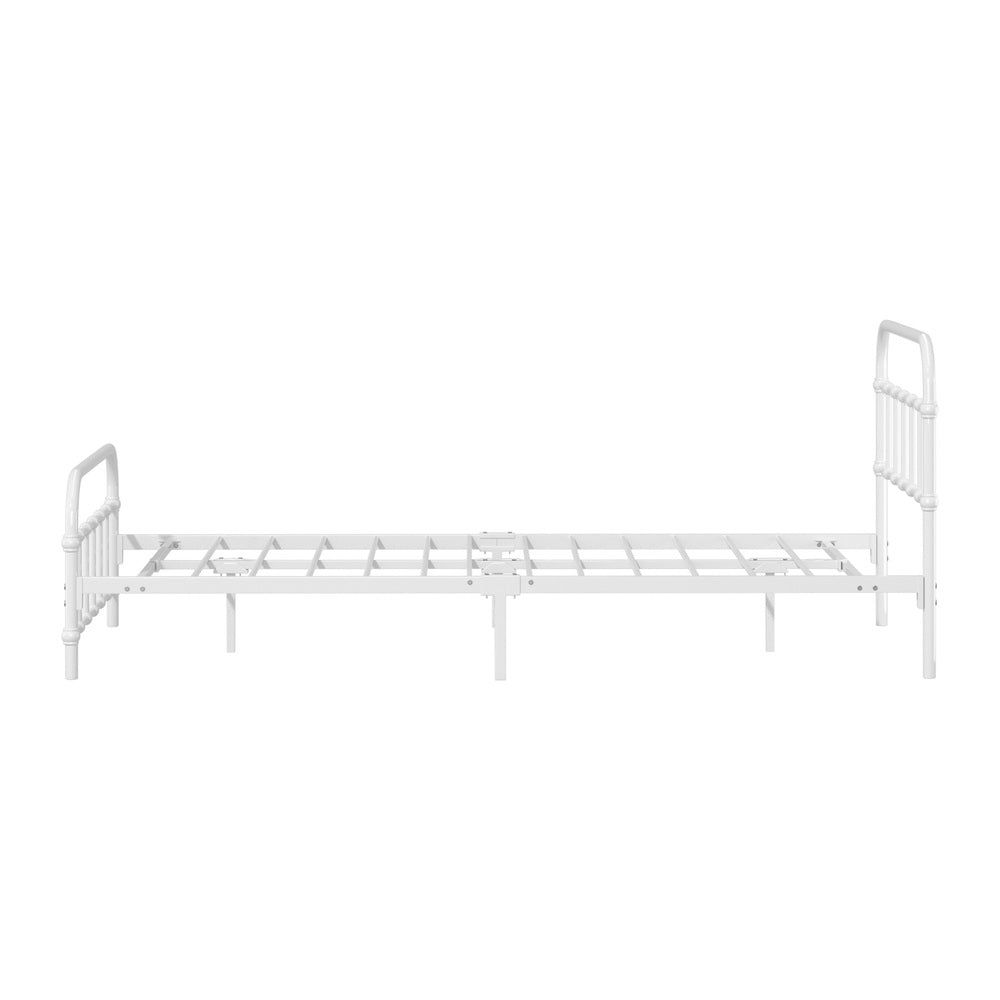 King Single Metal Bed Frame White Platform | Simpledeals