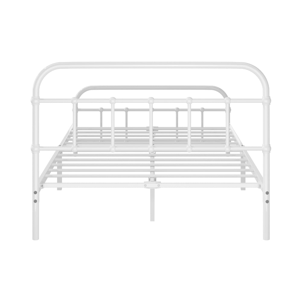 King Single Metal Bed Frame White Platform | Simpledeals