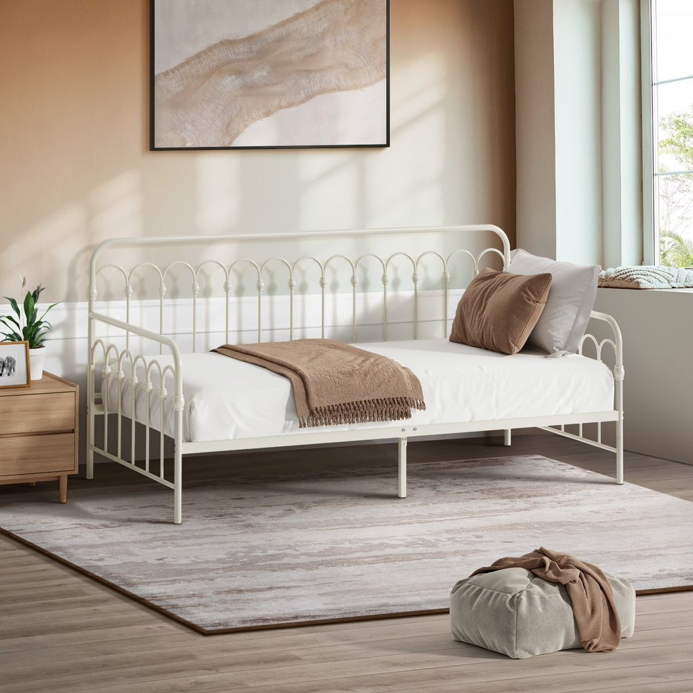 Single Metal Daybed Frame Steel Slat Sofa Bed | Simpledeals