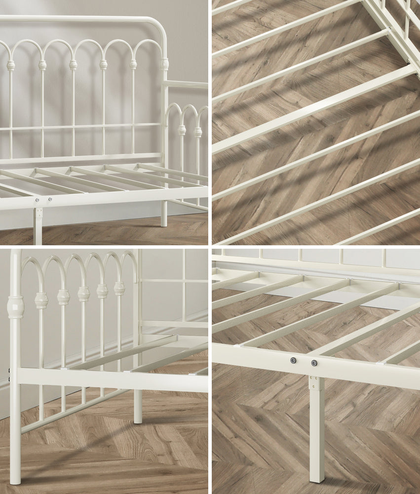Single Metal Daybed Frame Steel Slat Sofa Bed | Simpledeals