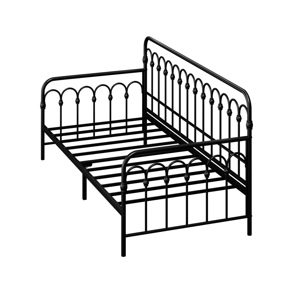 Single Metal Daybed Frame Steel Slat Black | Simpledeals