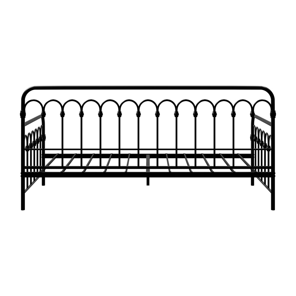 Single Metal Daybed Frame Steel Slat Black | Simpledeals