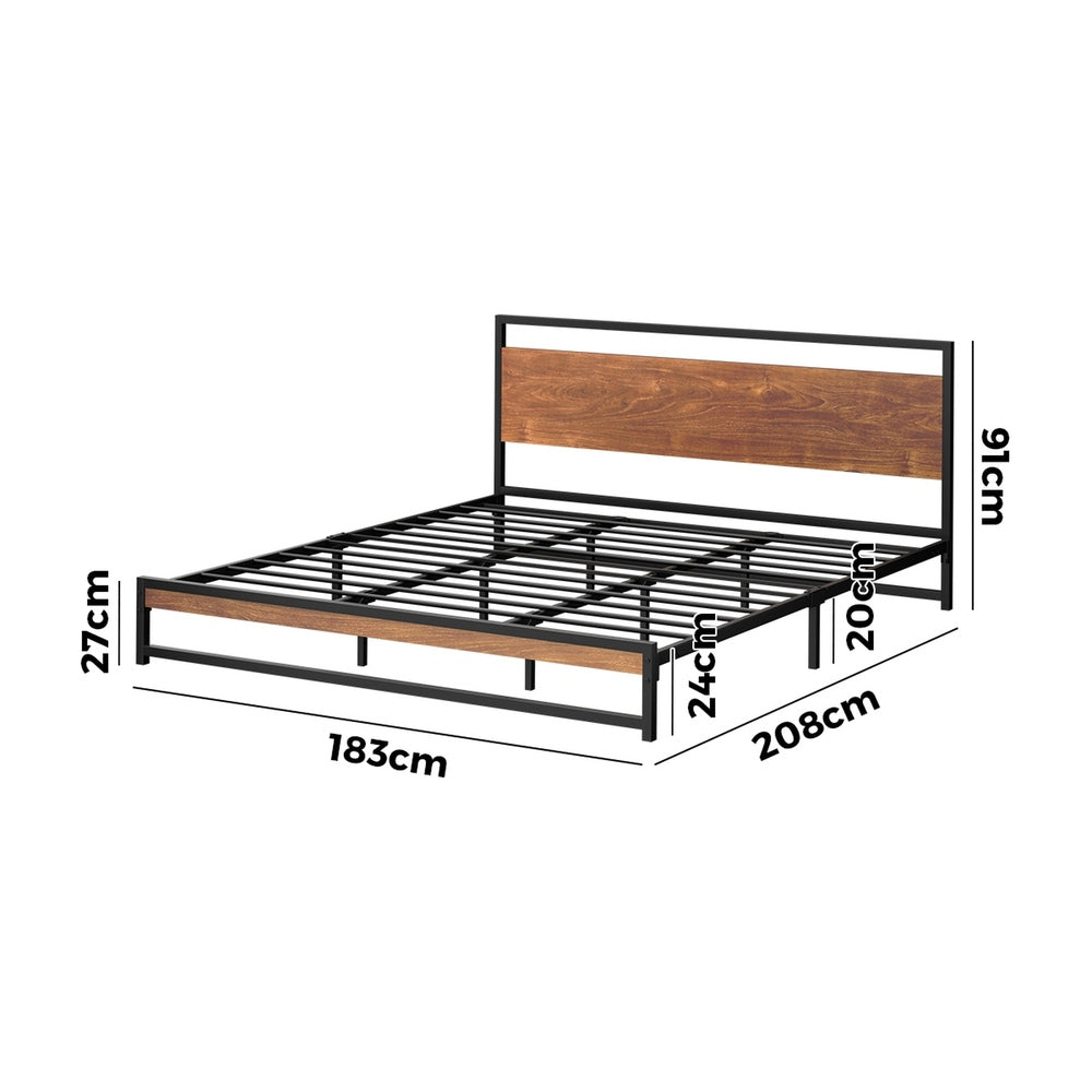 Metal Bed Frame King Size Beds Base Platform Wood