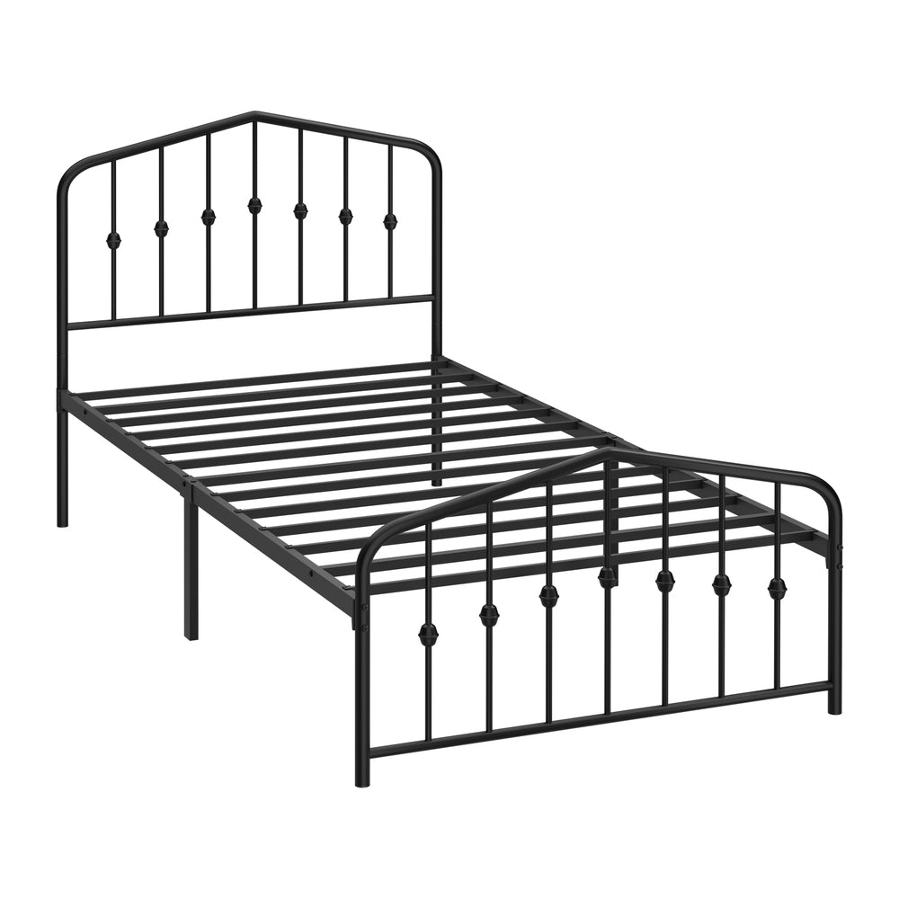Metal Bed Frame Black 196.5x93x104.5cm