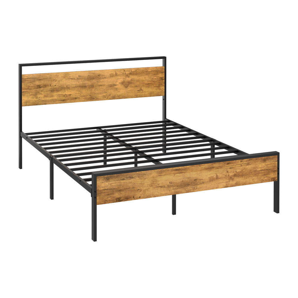Metal Bed Frame Natural Style 200x137x99.5cm