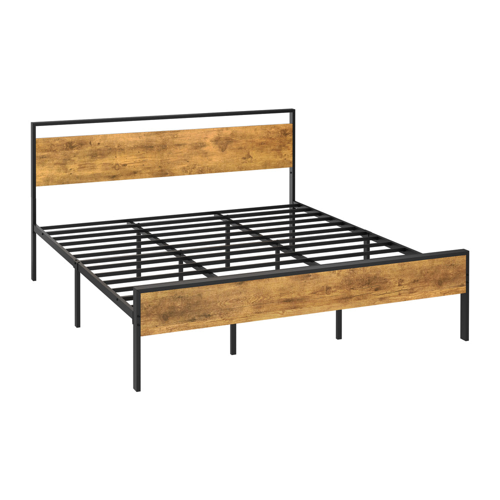 Metal Bed Frame Natural Style 213x183x99.5cm
