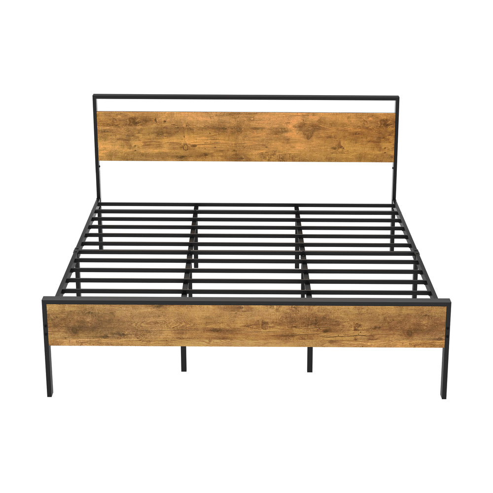 Metal Bed Frame Natural Style 213x183x99.5cm