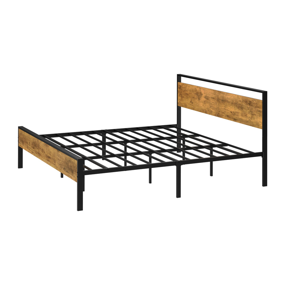 Metal Bed Frame Natural Style 213x183x99.5cm