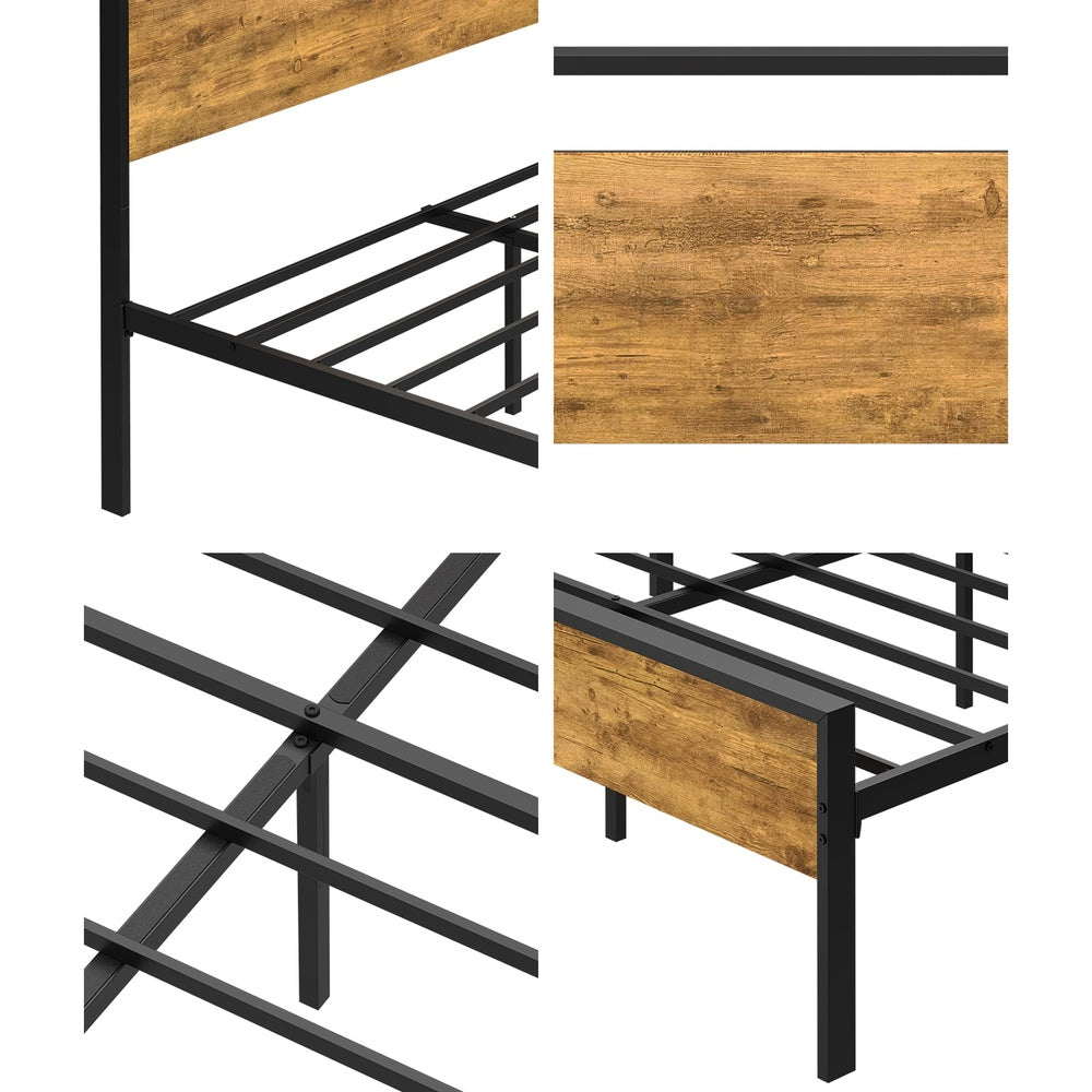 Metal Bed Frame Natural Style 213x183x99.5cm