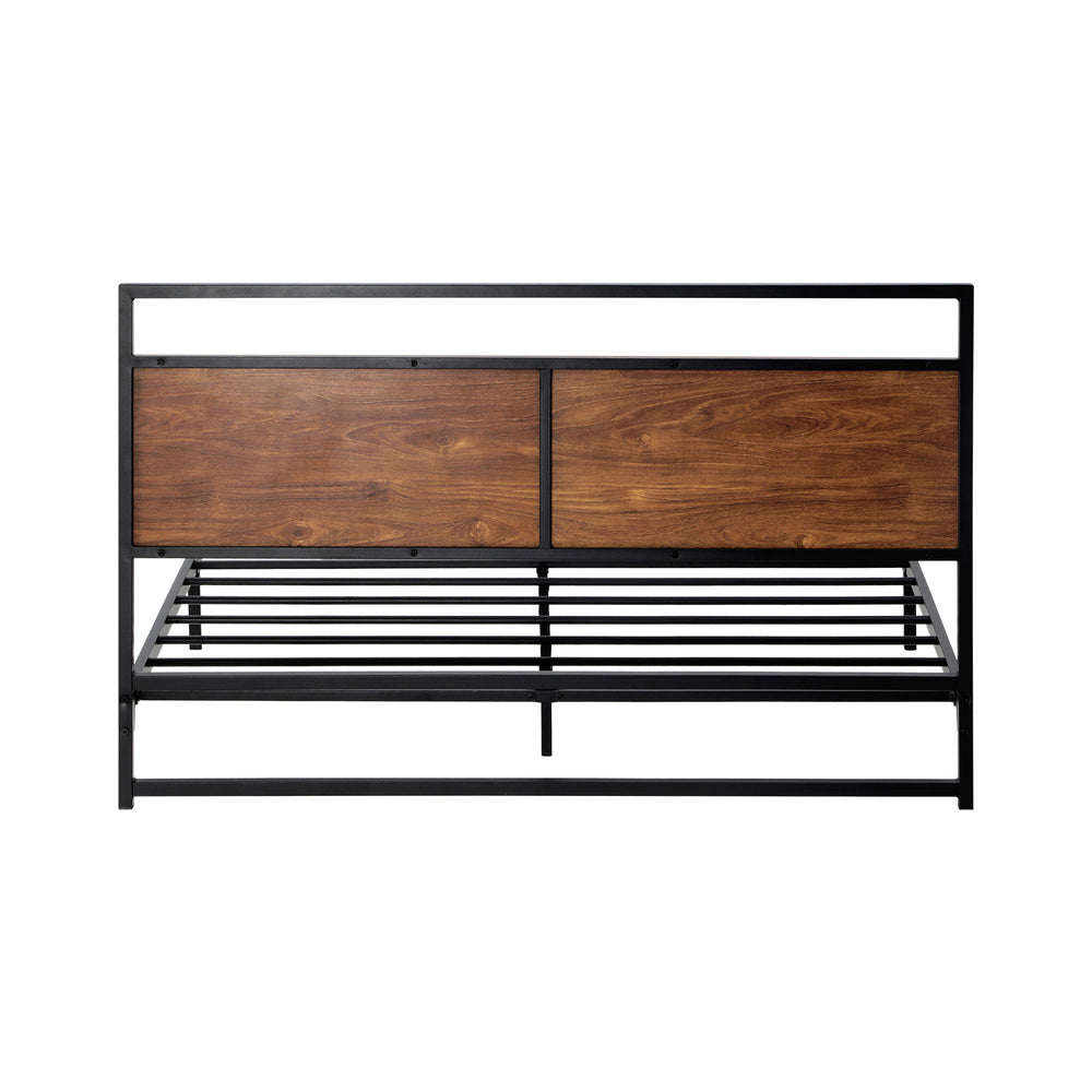 Wooden Base Metal Bed Frame and Sturdy Design D/KS/Q