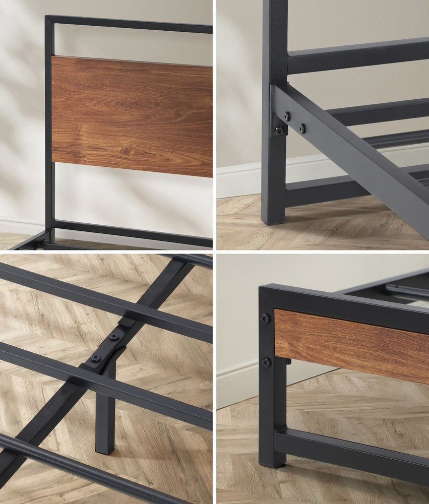 Metal Bed Frame King/Single Size Beds Platform Wood