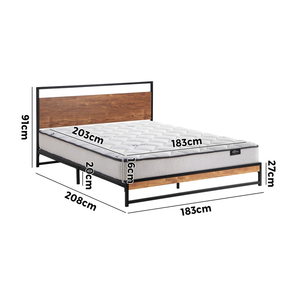 Metal Bed Frame Double/King/ King Single/ Queen Size Beds Platform with Mattress