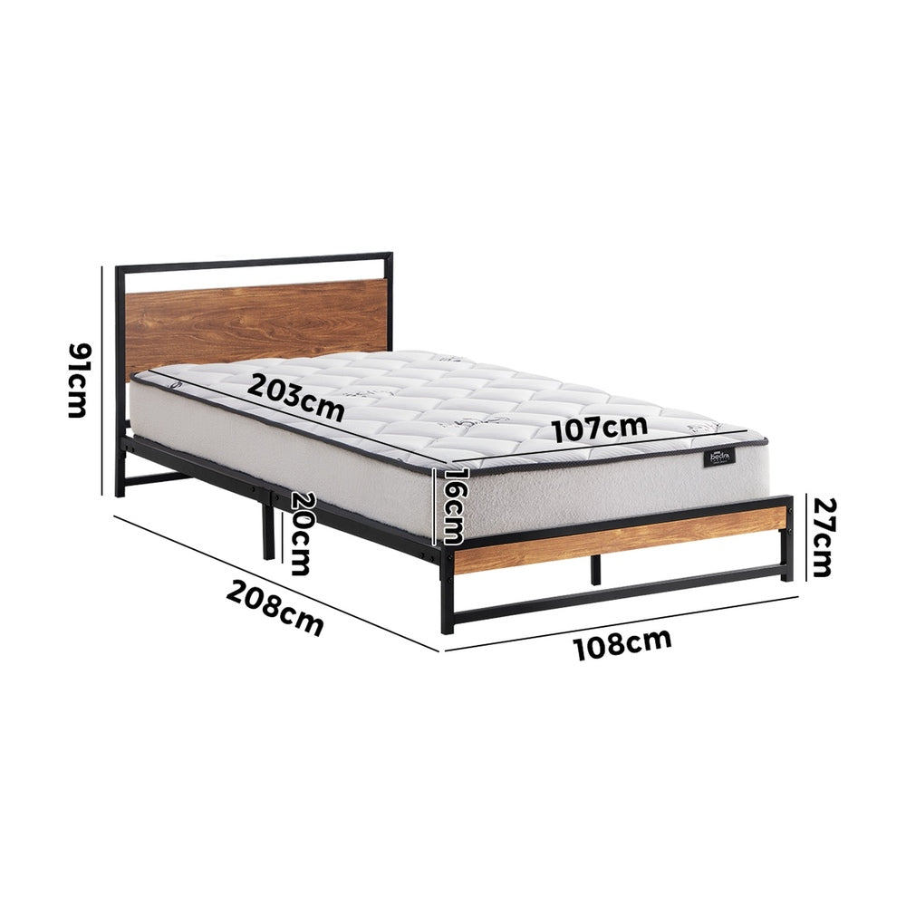 Metal Bed Frame Double/King/ King Single/ Queen Size Beds Platform with Mattress