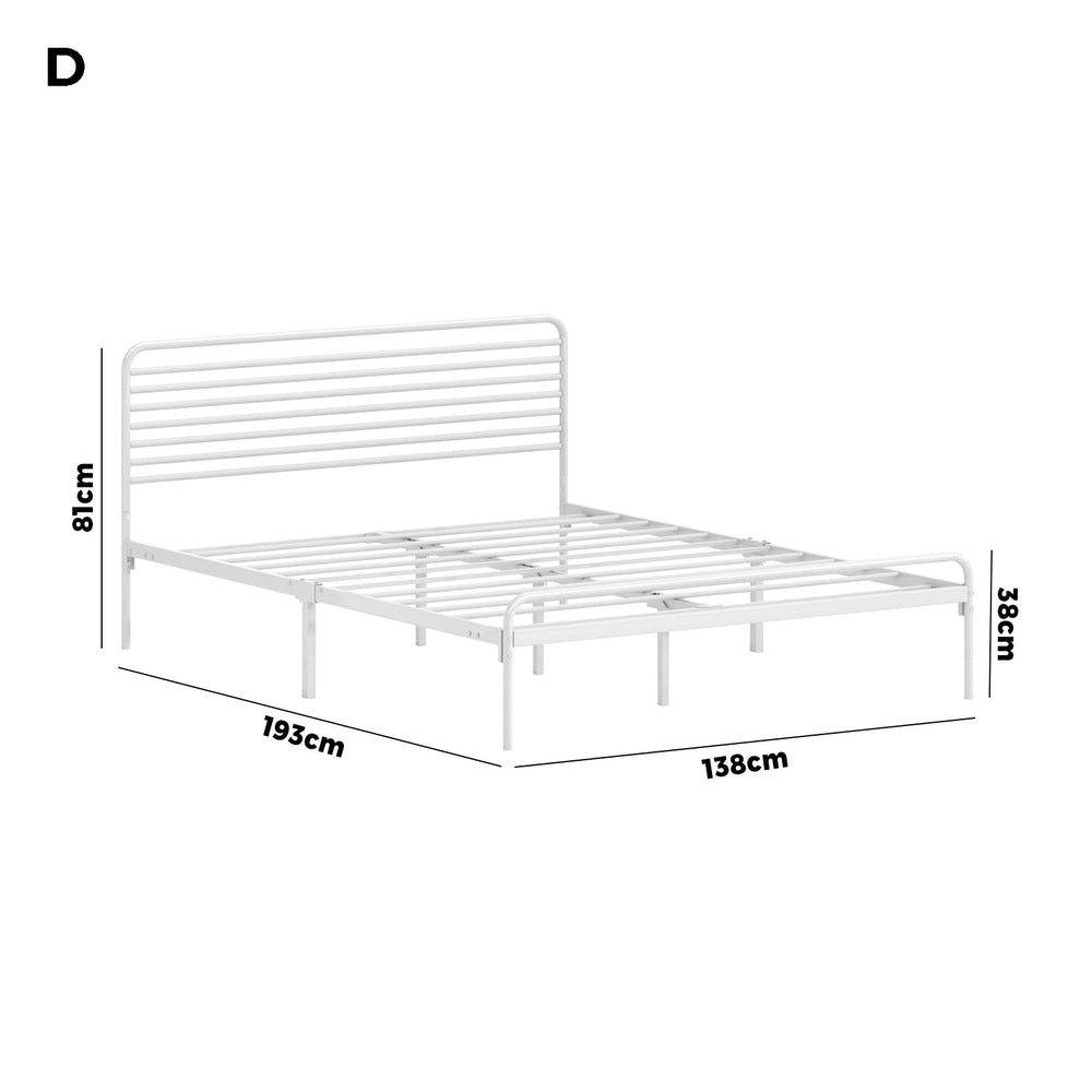 Metal Bed Frame Size Platform White