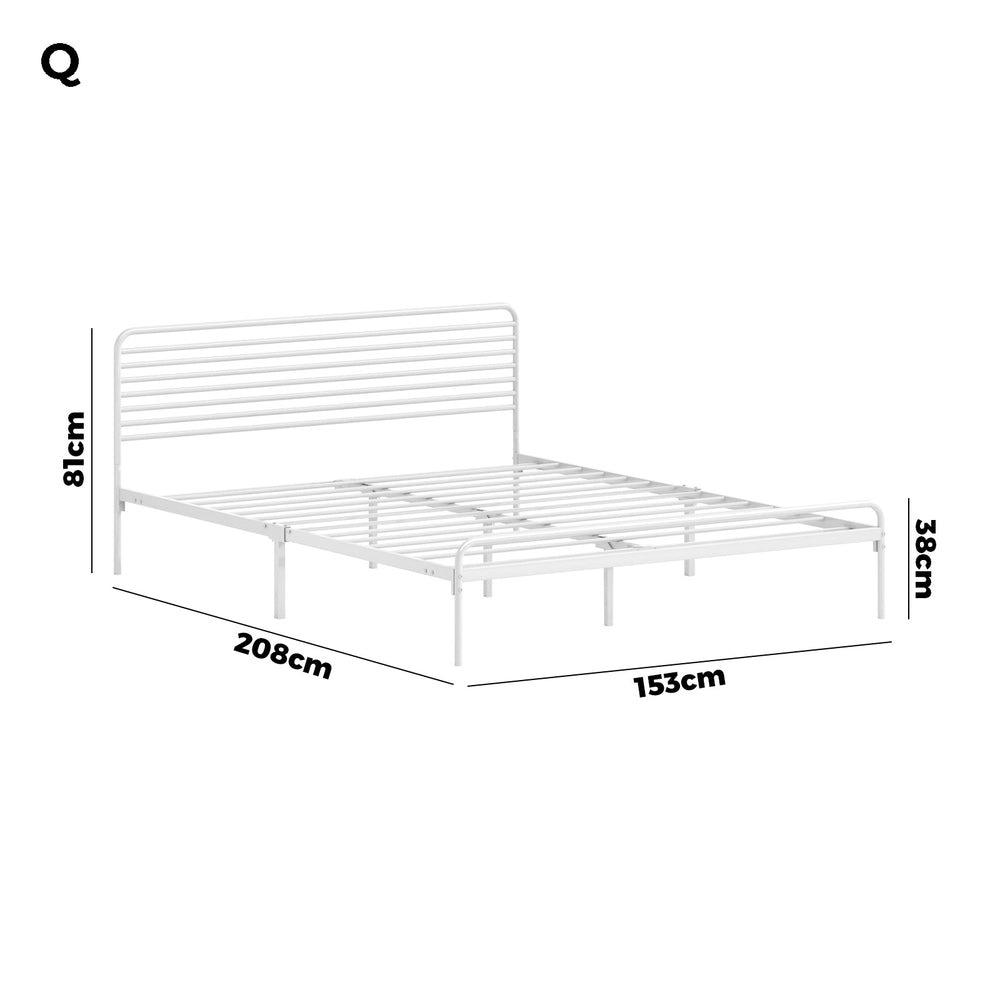 Metal Bed Frame Size Platform White