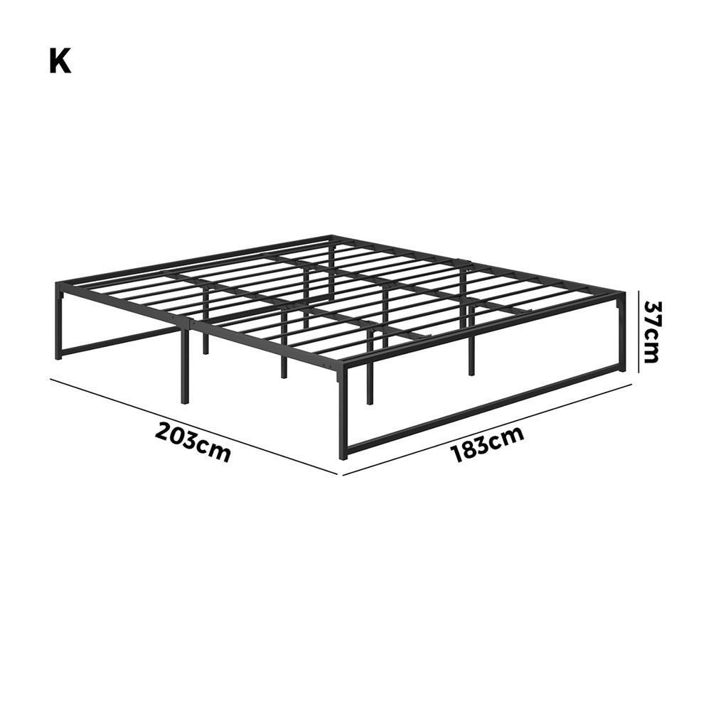 Metal Bed Frame King Size Beds Base Platform Black