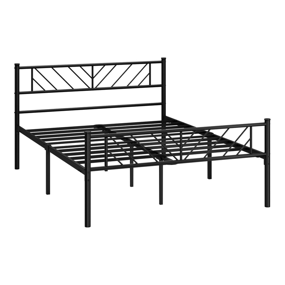 Sturdy Black Metal Bed Frame Platform