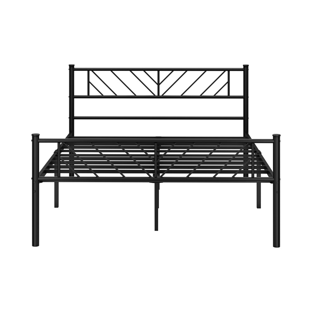 Sturdy Black Metal Bed Frame Platform