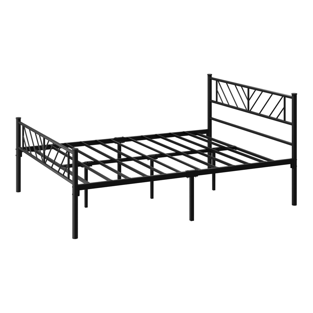 Sturdy Black Metal Bed Frame Platform