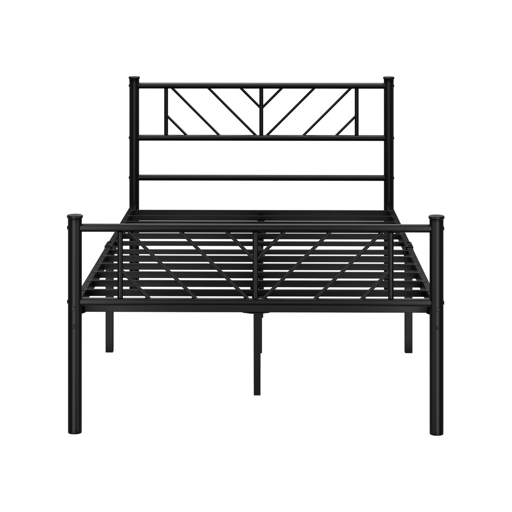 Sturdy Black Metal Bed Frame Platform