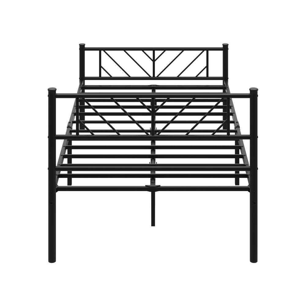Sturdy Black Metal Bed Frame Platform