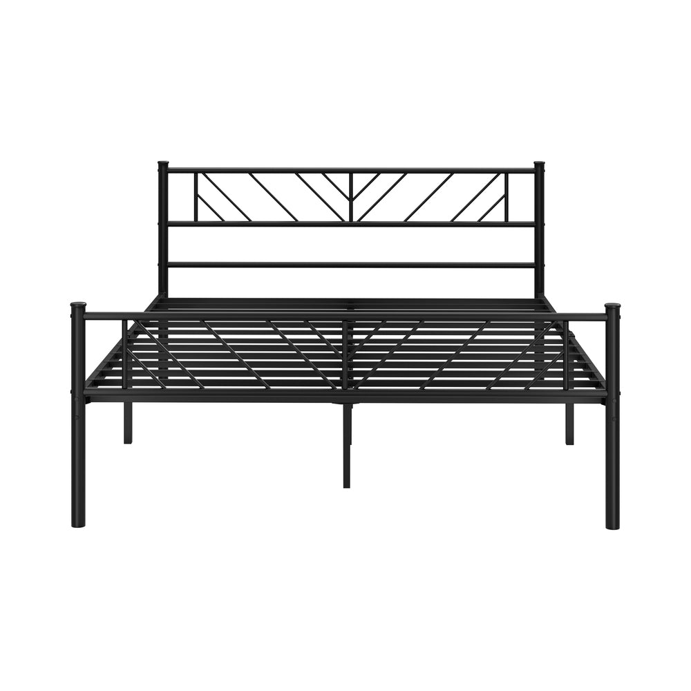 Sturdy Black Metal Bed Frame Platform