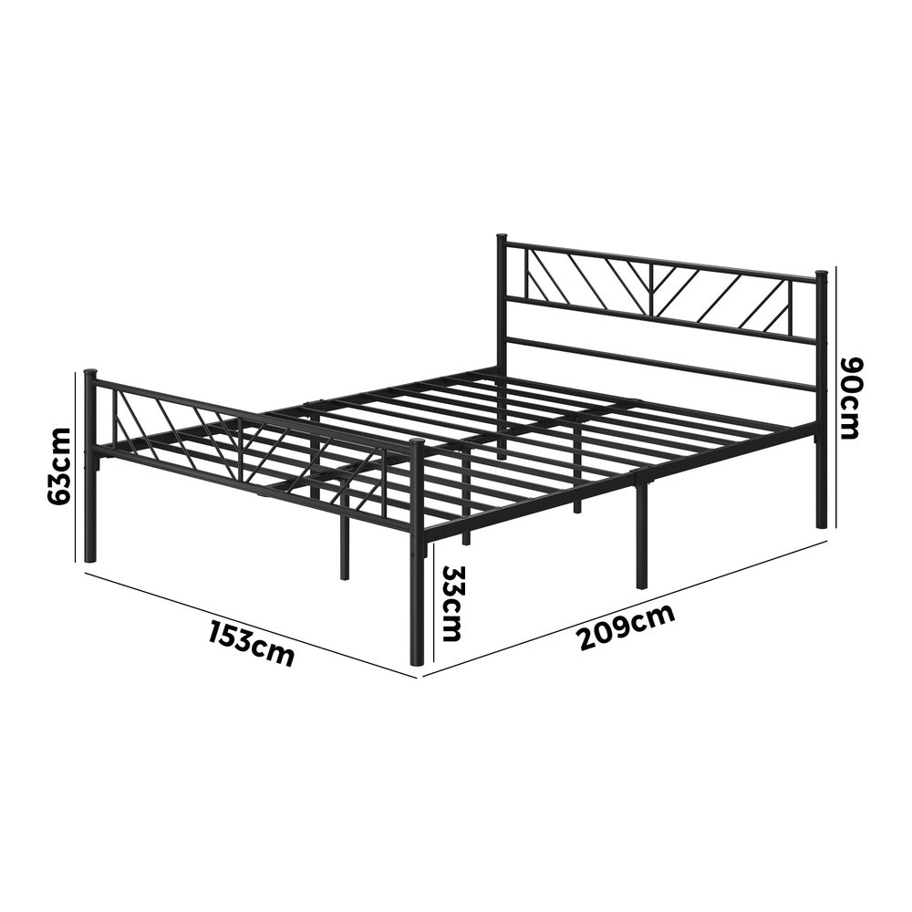 Sturdy Black Metal Bed Frame Platform
