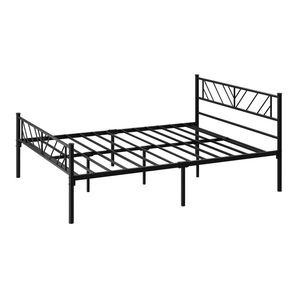Sturdy Black Metal Bed Frame Platform
