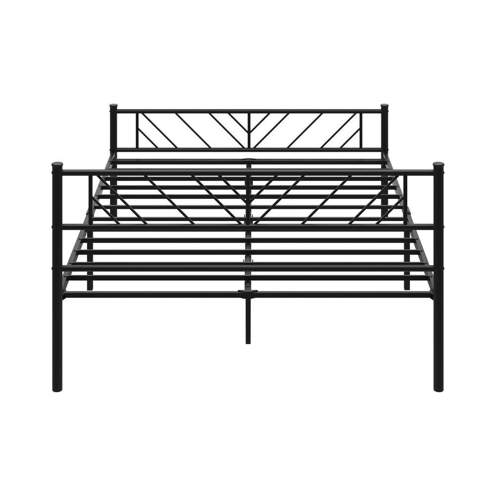 Sturdy Black Metal Bed Frame Platform