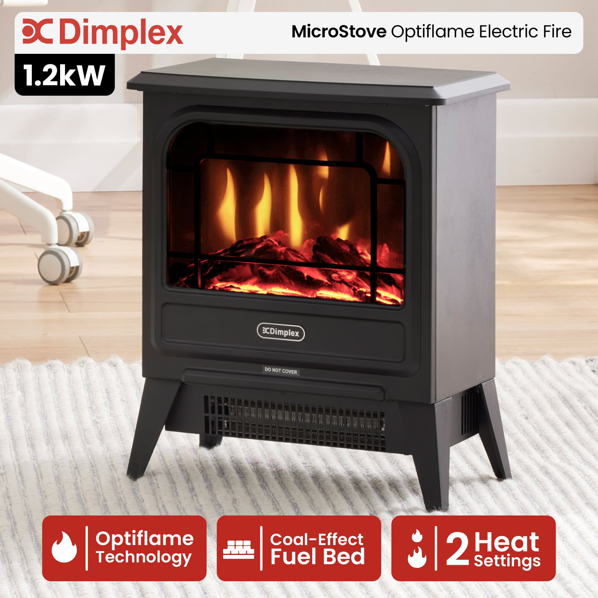 Portable Electric Fire Stove Black