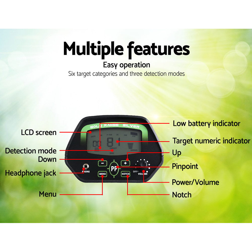 220Mm Deep Waterproof Treasure Hunter Metal Detector With Shovel