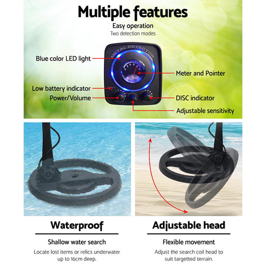 LCD Screen Metal Detector with Headphones with Two Detection Modes