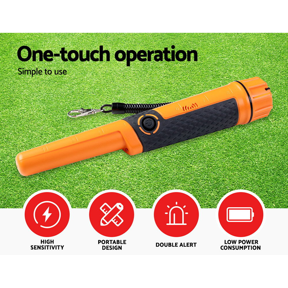 Handheld Metal Detector 40mm Pinpointer Waterproof Sensitive Hunter Orange