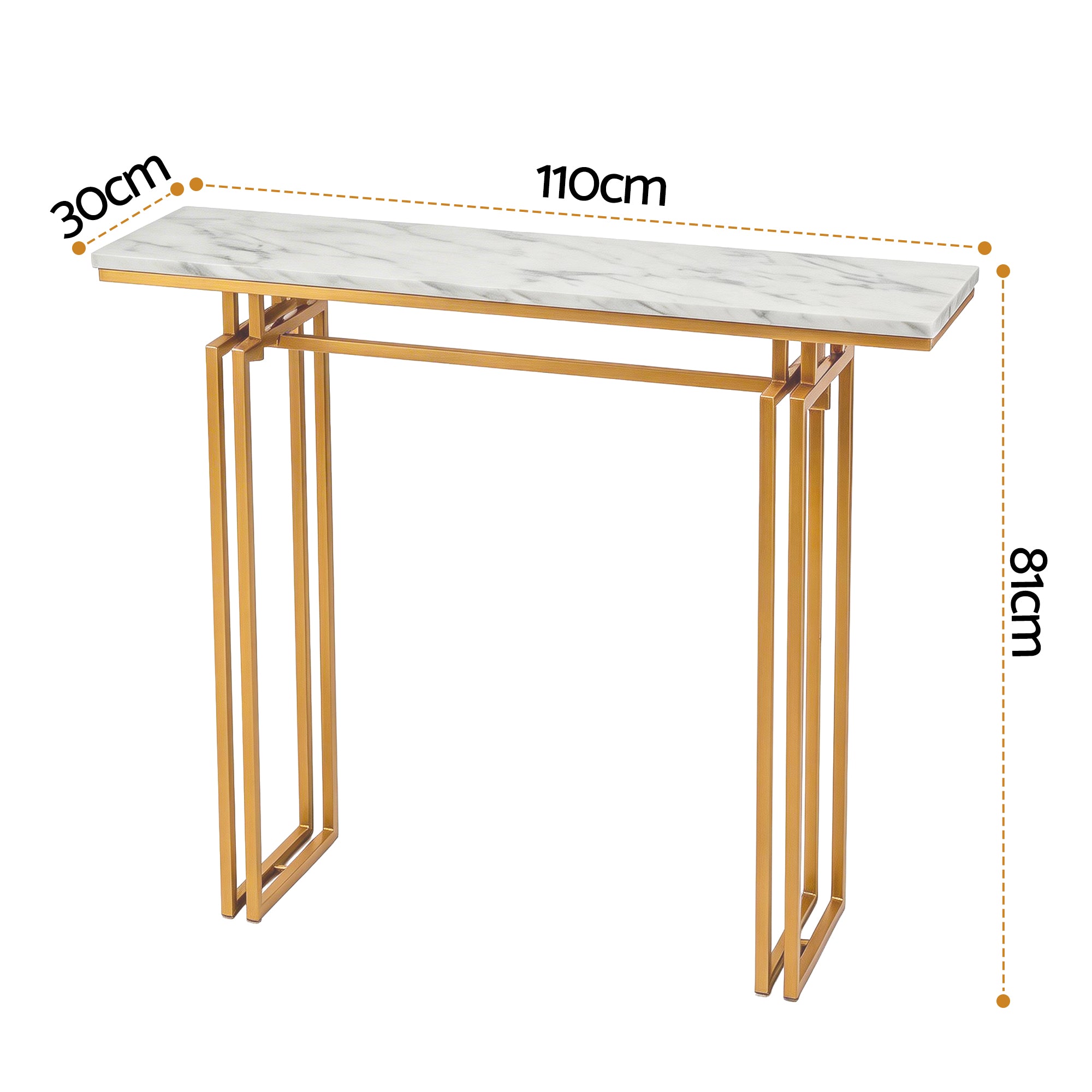 Marble Console Table 110cm White Gold | Simpledeals