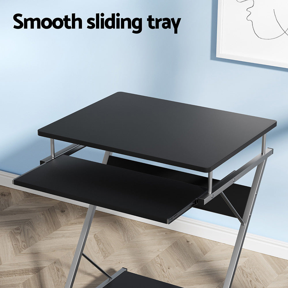 60cm Computer Desk Keyboard Tray Shelf Adjustable Sliding Black