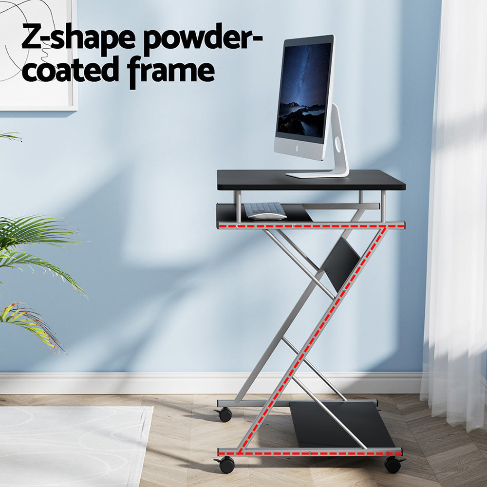 60cm Computer Desk Keyboard Tray Shelf Adjustable Sliding Black