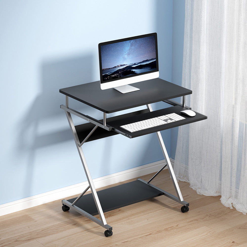 60cm Computer Desk Keyboard Tray Shelf Adjustable Sliding Black