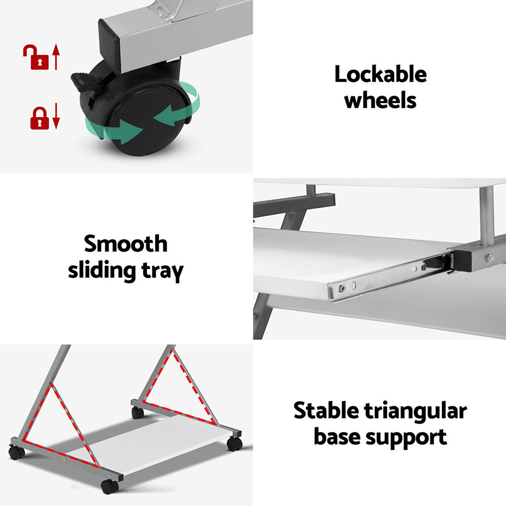 Computer Desk Keyboard Tray Shelf White 60Cm