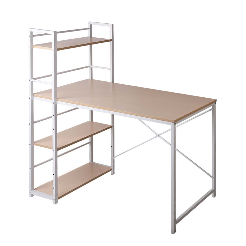 Oak Computer Desk with Shelf 120cm Office Table
