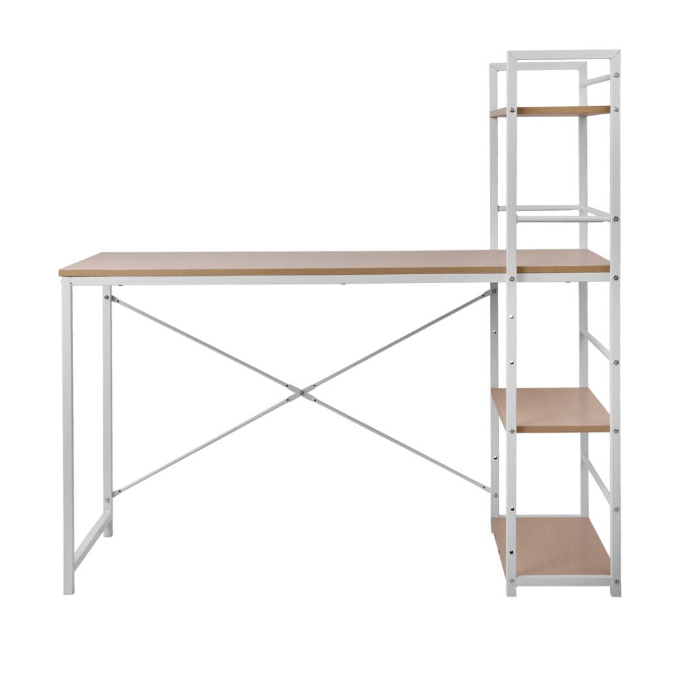 Oak Computer Desk with Shelf 120cm Office Table