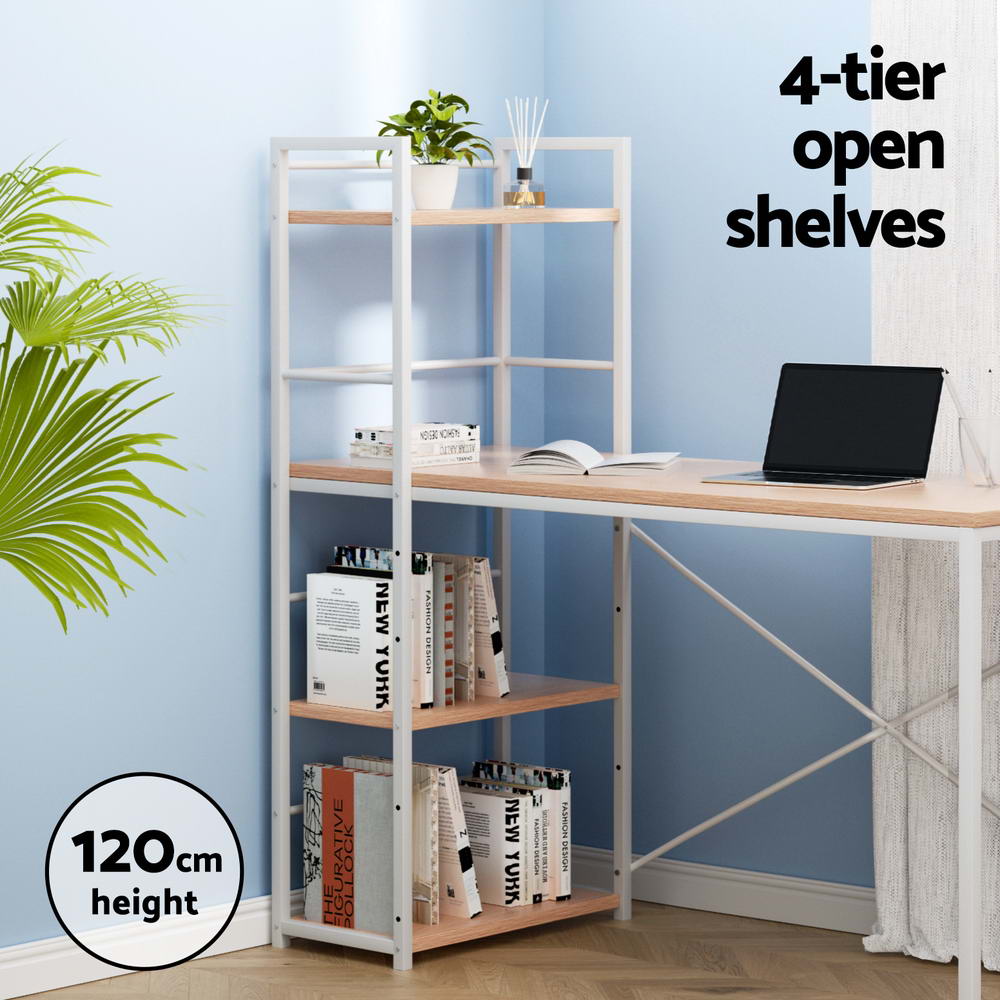 Oak Computer Desk with Shelf 120cm Office Table
