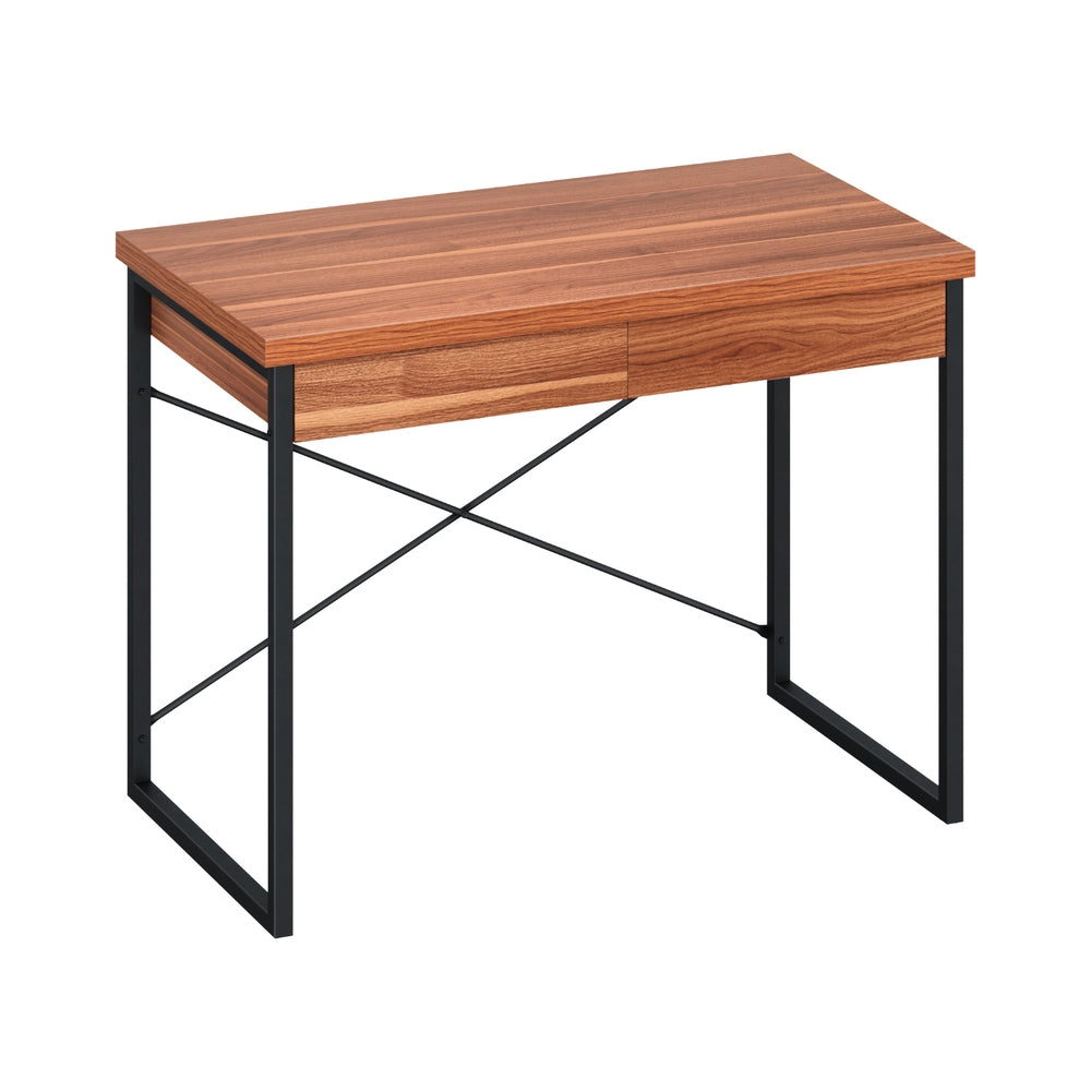 Computer Desk Drawer Storage Walnut 100Cm