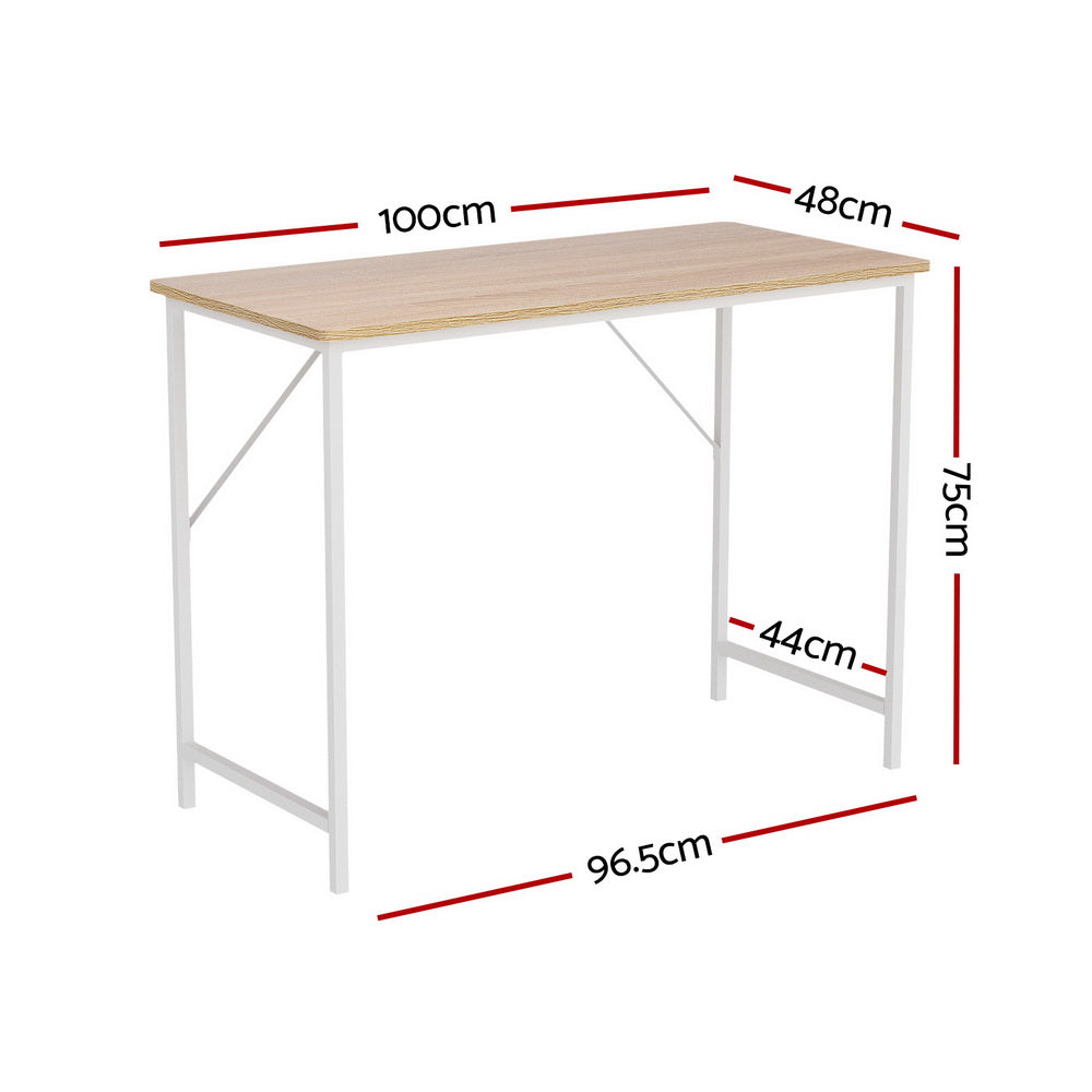 100cm Oak Computer Desk Workstation Home Office Study Table