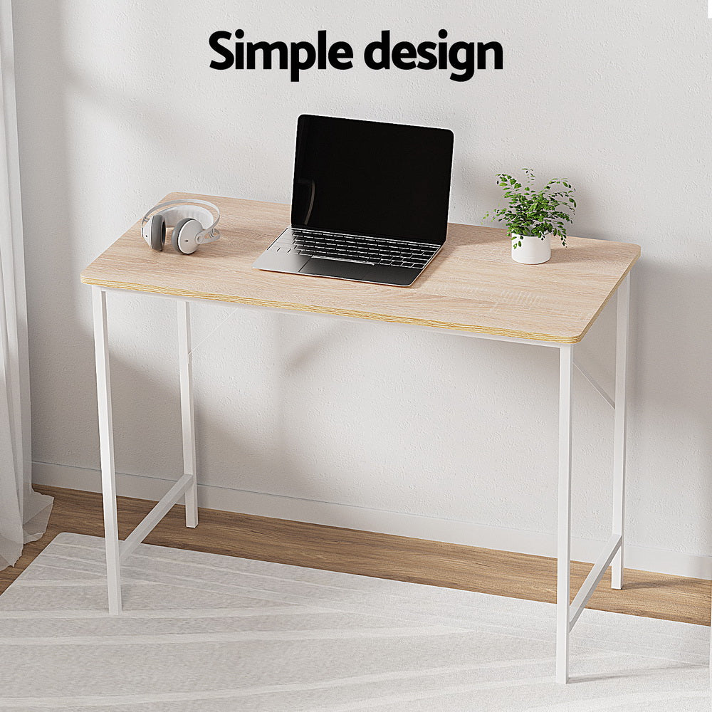 100cm Oak Computer Desk Workstation Home Office Study Table