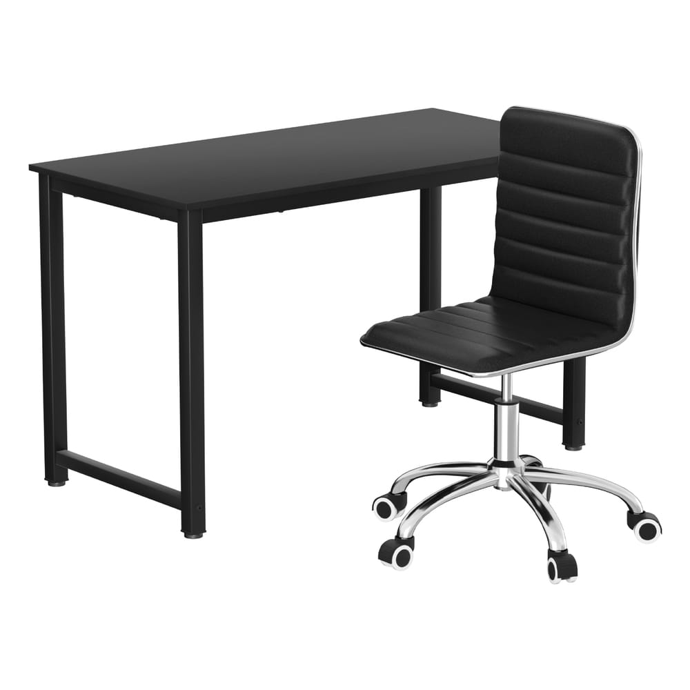 Computer Desk Office Chair Set Black 120x60x75cm